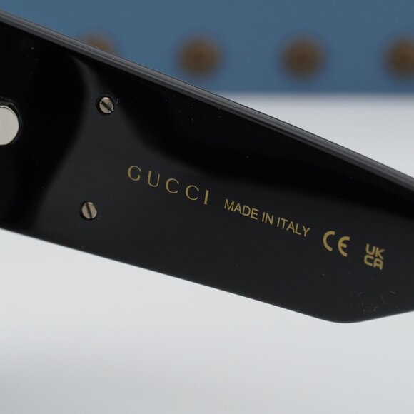 Gucci GG1950S 001 Shield Sunglasses - Shiny Black/Grey